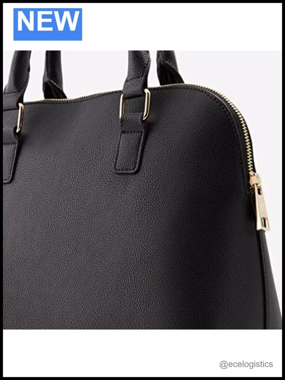 Faux Leather Dome Satchel Handbag with Adjustable Strap
